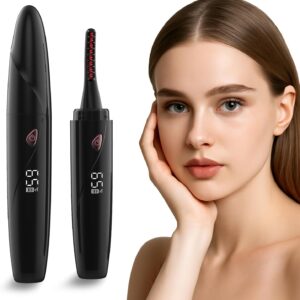 Heated Eyelash Curlers - Fast Heat up Within 10s, Mini Lash Curler with 4 Heat Settings, Rechargeable Electric Eye Lash Curler with LED Display, 24H Long Lasting for Women Makeup Tools