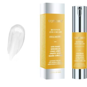 Retinol Under Eye Cream for Dark Circles and Puffiness, Eye Bags, Wrinkles Fine Lines Skin Care Hydrates & Lifts Gold(0.41 Fl Oz)