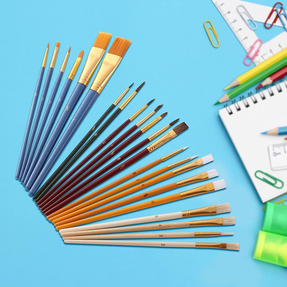 25-Piece Premium Artist Brush Set for Acrylic Oil Watercolor Gouache Painting - Image 4