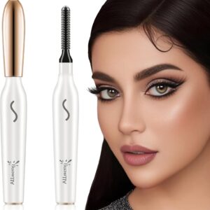 Heated Eyelash Curlers-Electric Eyelash Curler for Makeup Tools USB Rechargeable,Fast Heat up Within 10s - 24 Hours Long Lasting (White)