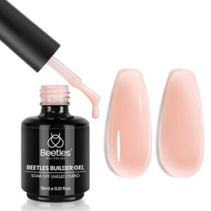 Beetles Builder Gel for Nails,0.51 OZ 7 in 1 Nude Jelly Builder Nail Gel Color for Building Apex & Nail Extension Strengthen Thin Nails Salon DIY Manicure Nail Art for Women