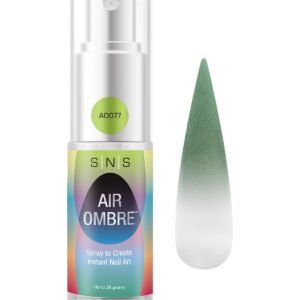 SNS Air Ombre Nail Spray Powder (Green, AO077) - Nail Art Manicure Designs Using Spray-On Tech - For Beginner Nail Techs & DIY Enthusiasts - Works With Dip Powder, UV Gel & Acrylic