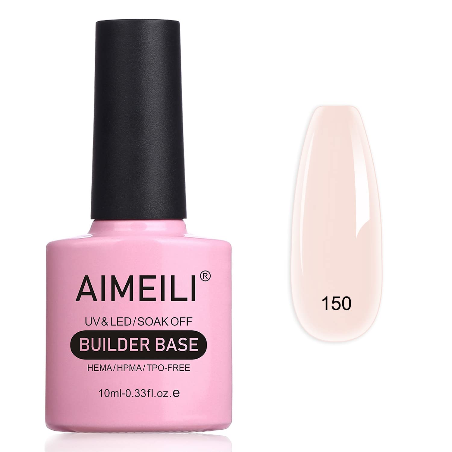 AIMEILI Hema Free 5 in 1 Builder Base Nail Polish Gel, Cruelty Free, Vegan, Strengthener Gel Translucent Nude Gel Nail Polish 10ML-150