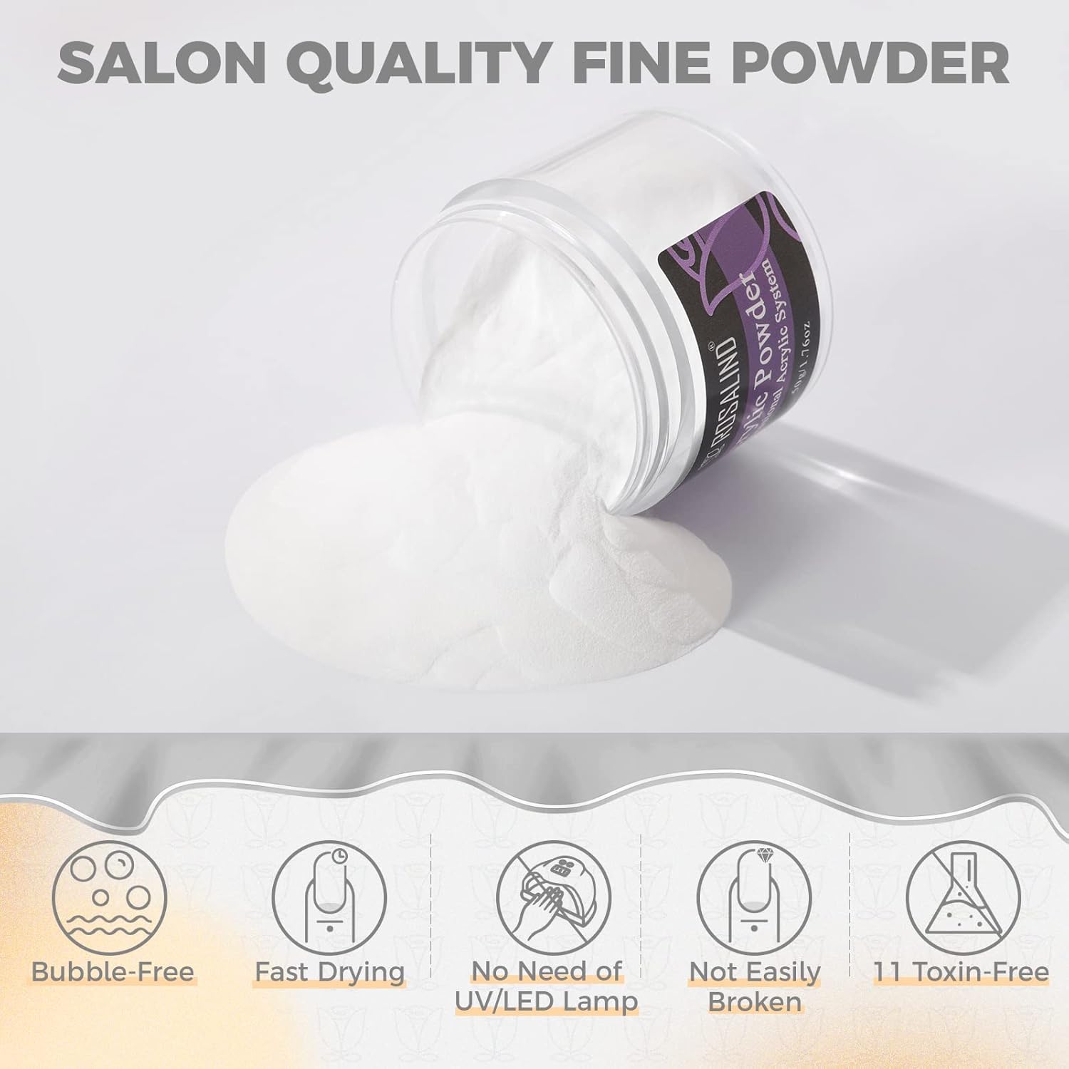 ROSALIND 50g White Professional Acrylic Powder for Nail Extensions & French Nail Art - Image 6