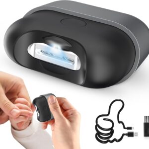 Electric Nail Clipper,Baby Nail Clippers with Light 2-Speed USB Rechargeable Trimmer with Magnetic Cover & Upgraded Nail Storage, Kids, Adults, Seniors, Caregivers (Silver-Black)