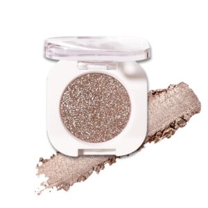 Single Glitter Eyeshadow,Champagne Bronzer Glow Eyeshadow,High Pigment Ultra-Blendable Formula Smooth Powder Long Lasting,Glossy Korean Eye Shadow Makeup 10# Cowboy