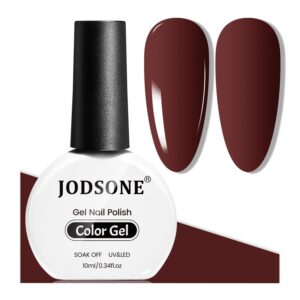 JODSONE 10ml Brown Gel Nail Polish Chocolate Brown Gel Polish Color Manicure Salon DIY at Home High Gloss Soak Off U V