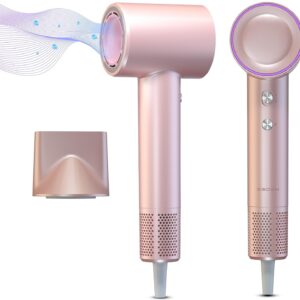 Hair Dryer, XSOOH 160000 RPM Small High-Speed Brushless Motor Travel Portable Blow Dryer for Curly Straightener Hair, Professional Quiet Negative Ionic Hair Dryer Nozzle