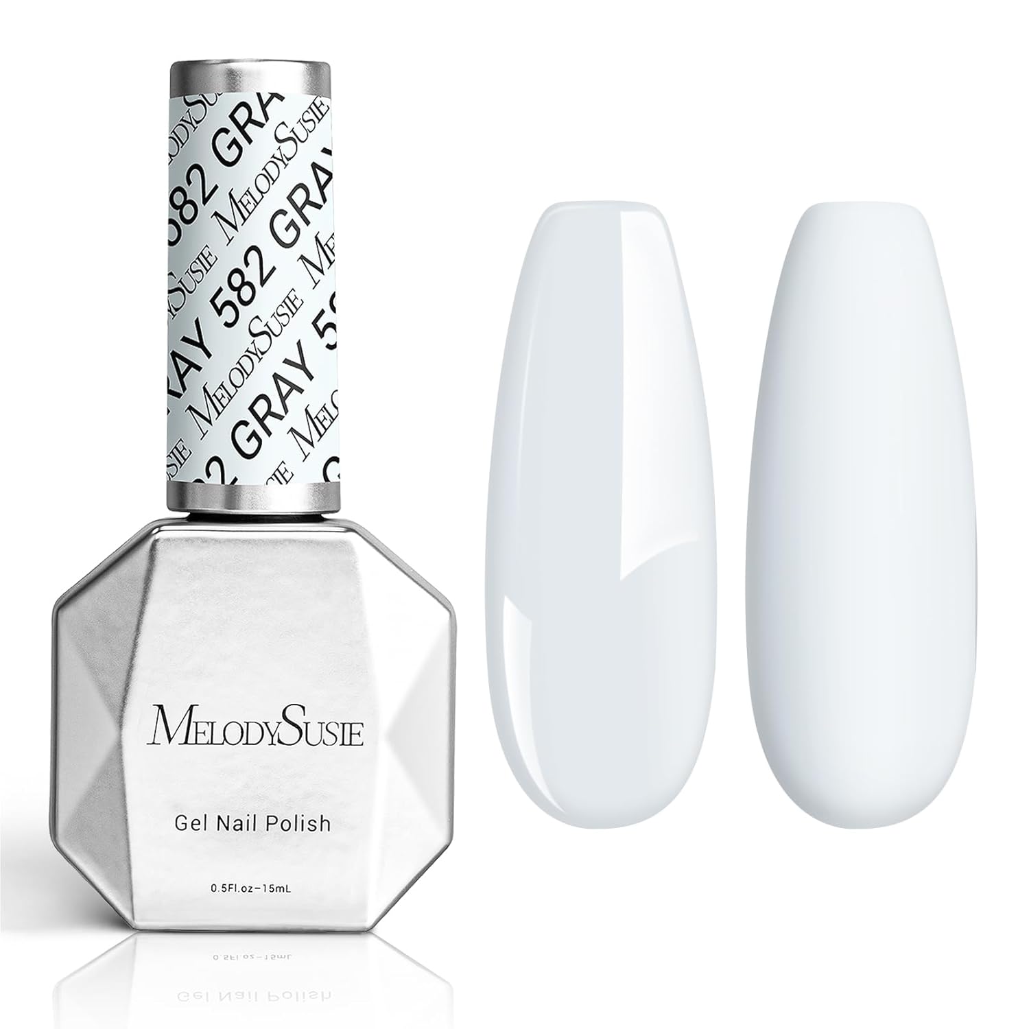 MelodySusie Thick Blue Gray Gel Nail Polish,0.5fl oz Nails Soak Off UV LED White Gray Gel Polish Gift for Women Nail Art Manicure Salon DIY Nail Design Decoration at Home-582