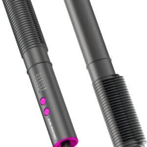 ABLEGRID Hair Straightener Curl Brush,2 in 1 Ring Hair Straightening Comb Curling Iron for Women,Portable Hair Styling Wand with 5 Temps,Fast Heating,Anti Scald Support and Dual Voltage