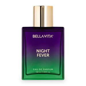 BELLAVITA Luxury NIGHT FEVER Perfume for Women and Men | Notes of Bergamot Mandarin, Peach, Musk & Vanilla | Long Lasting Eau De Parfum for Man and Woman | Fruity Premium Unisex Fragrance Scent