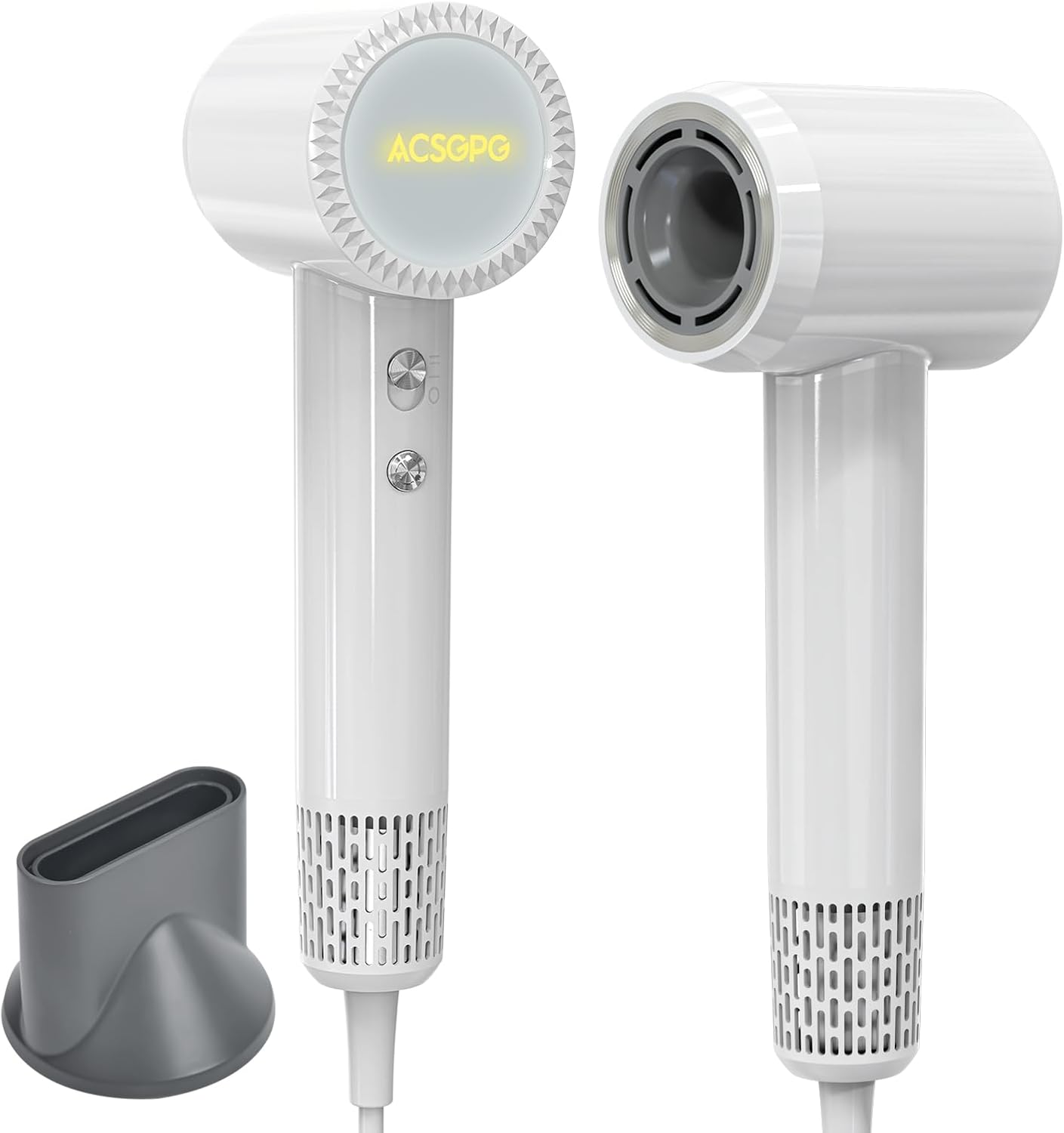 High-Speed Brushless Ionic Hair Blow Dryer - Fast Drying, Low Noise & Lightweight - Child or Pet Care Mode - Great for Whole Family(White)