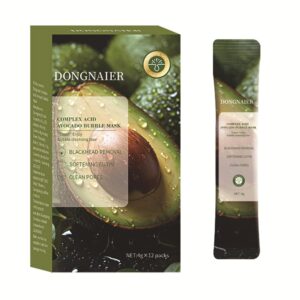 Avocado Bubble Face Mask,Compound Acid Bubble Mask Extreme for Daily Hydrating Facial Care & Skin Recovery Cream (One box-12Pcs)