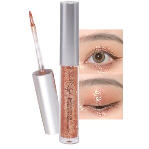 KWOLYKIM Liquid Glitter Eyeshadow, Long Lasting, Quick Drying, Easy to Apply, Loose Bling Glitter Diamond Pigmented Glue for Eye Crystals Makeup (Sparkling Sunset Beach)