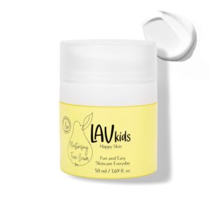 Face Moisturiser with Jojoba Oil, Sweet Almond Oil, Shea Butter 50ml, Gentle Kids and Baby Moisturiser Cream, Dermatologically Tested for All Skin Types