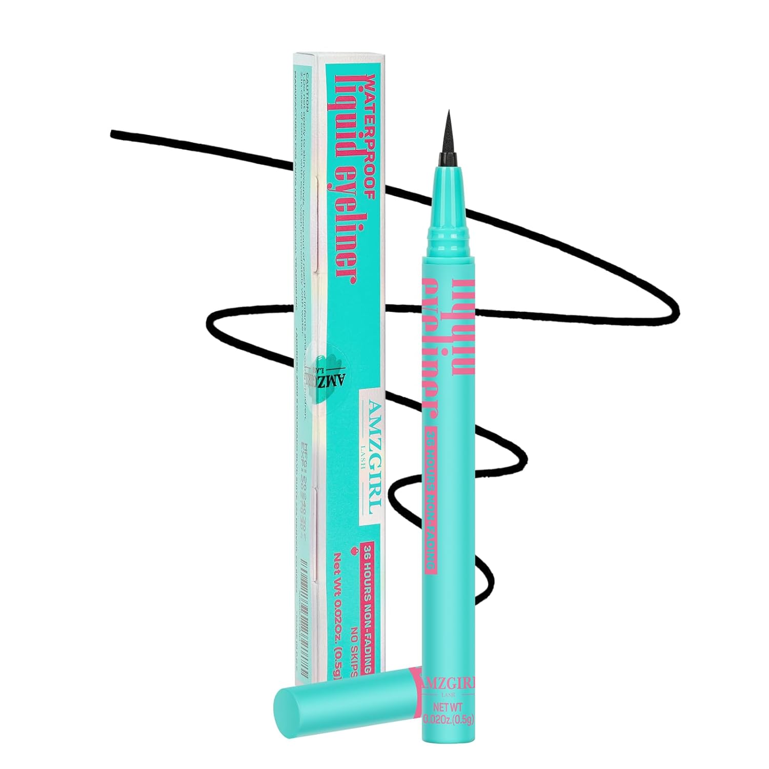 Waterproof Liquid Eyeliner,Black Eyeliner Pencil Super Slim Long Lasting,Cruelty-Free,Quick Drying,No-Skip Eyeliner by AMZGlRL,0.02 Fl Oz