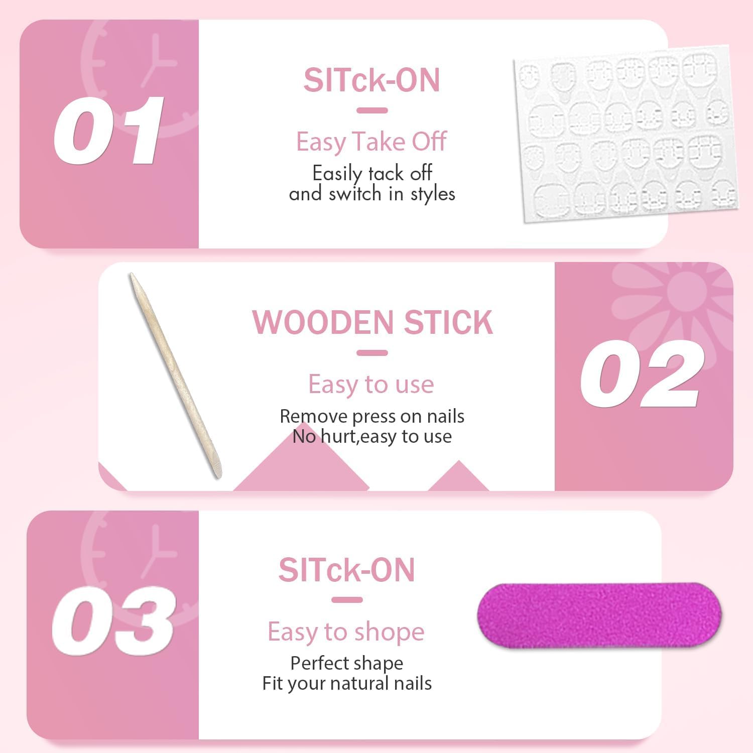 Dusty Baby Pink Short Oval Press On Nails, 24 Pc Handmade Acrylic Glue-On Set - Image 8