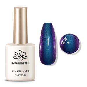 Born Pretty Chameleon Gel Nail Polish, Long Lasting UV Shimmer Glitter Blue Purple Gel Polish for Manicure and Nail Art, DIY at Home, Salon-Quality, Easy to Apply, 15ml