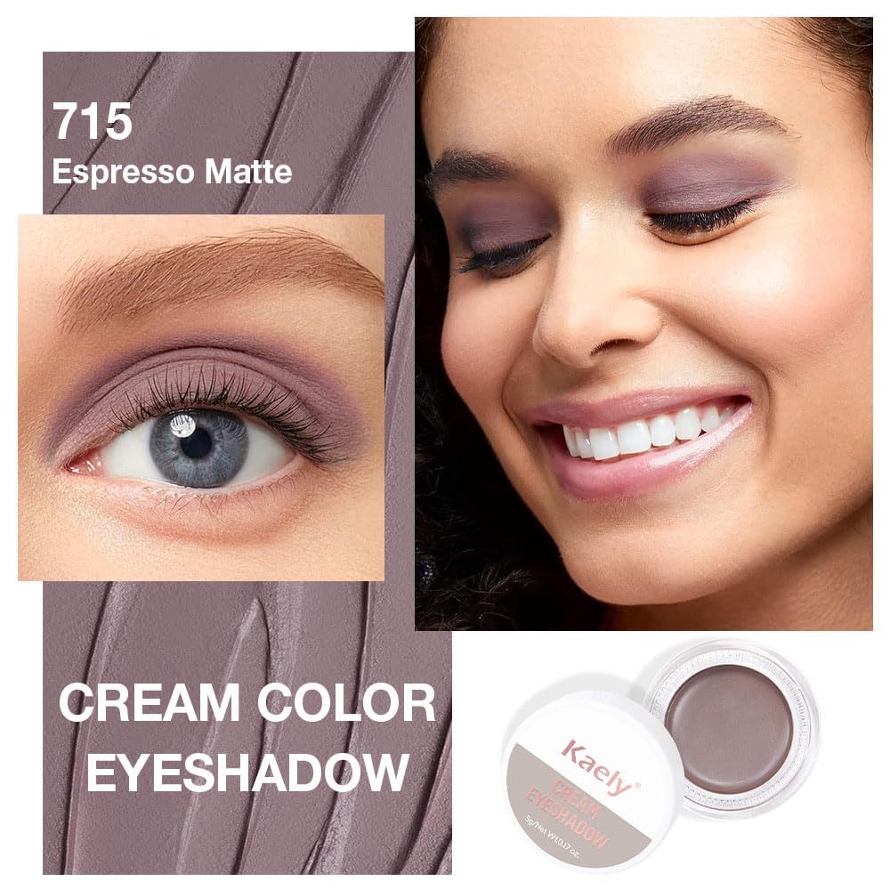 Single Cream Espresso Brown Matte Holographic Eyeshadow Palette for Mature Skin 715 - Image 2