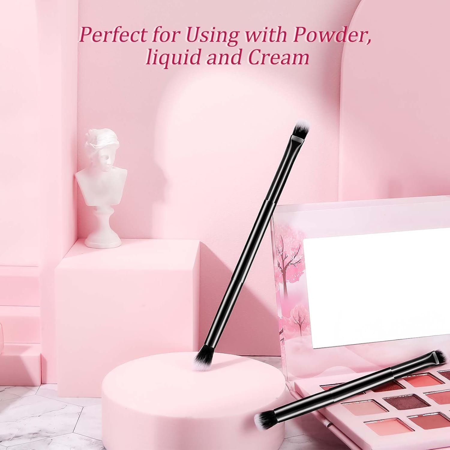 24 Piece Double Ended Eyeshadow and Concealer Makeup Brush Set Black - Image 4