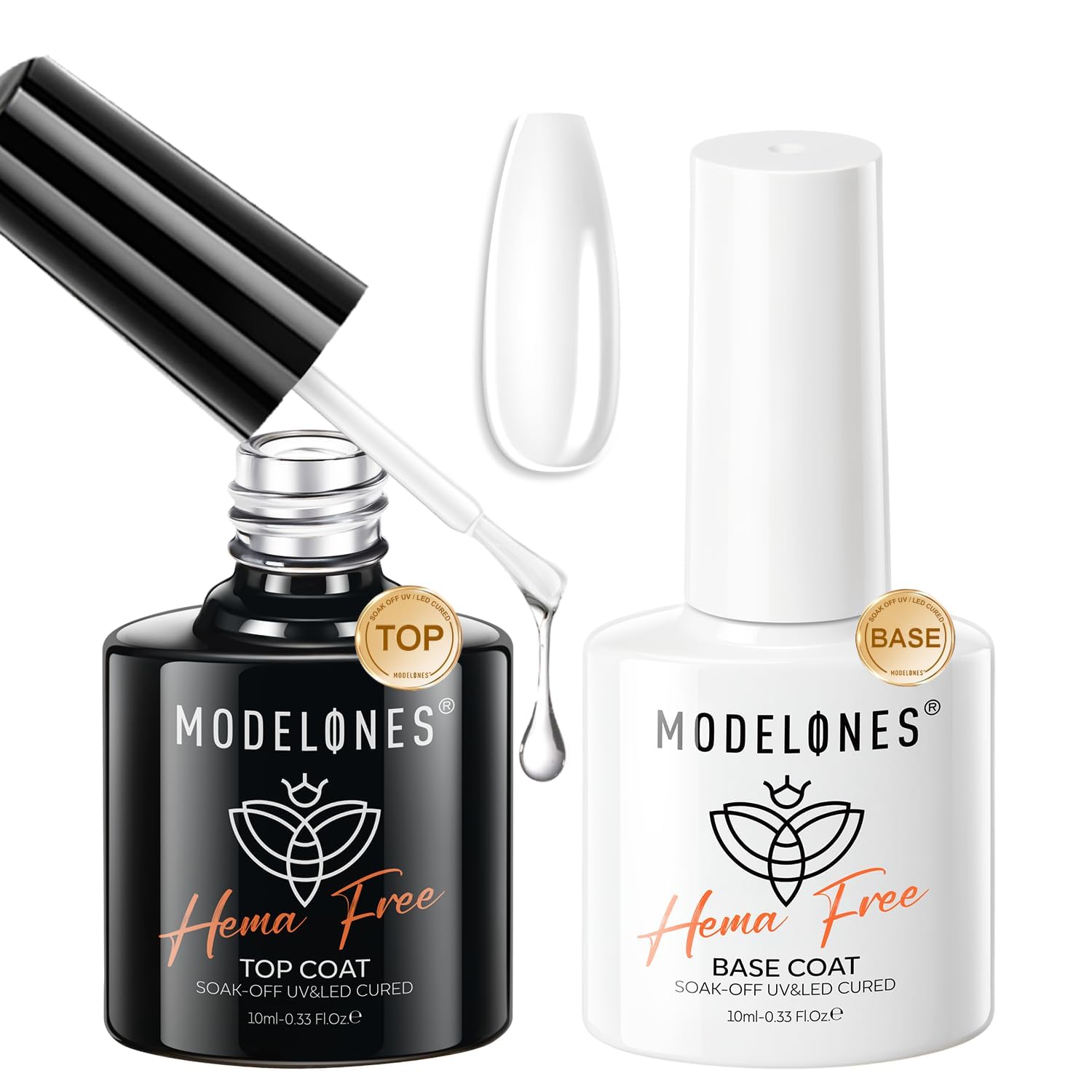 Modelones 2 Pcs Hema Free Gel Top Coat and Base Coat Set for Long Lasting Wear - Image 9