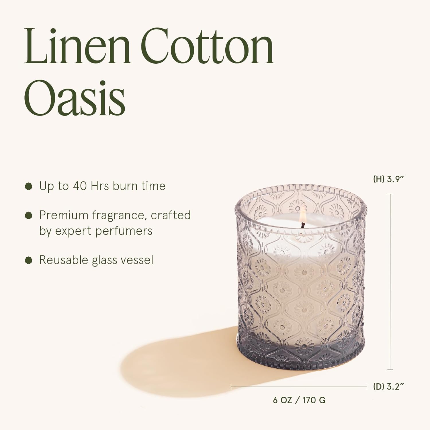 LA JOLIE MUSE 6 oz Linen Scented Candle 40 Hour Burn Time Gift - Image 5