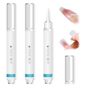TAYE 3 Pcs Nail Glue Remover Pen, Press On Nail Remover, fake nail remover Pen Design, Click and Remove for Press on Nails, Easy Fast Remove Gel Glue for Nails UV Light, Alcohol Free Acetone Free(3ml)