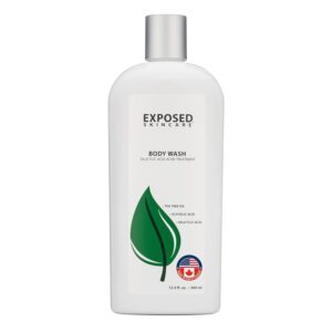 Exposed Skin Care Body Wash - Back and Body Acne Wash with Salicylic Acid and Tea Tree Oil – Exfoliating Bacne Treatment for Clearer, Healthier Skin – Body Cleanser for All Skin Types (12 fl oz)