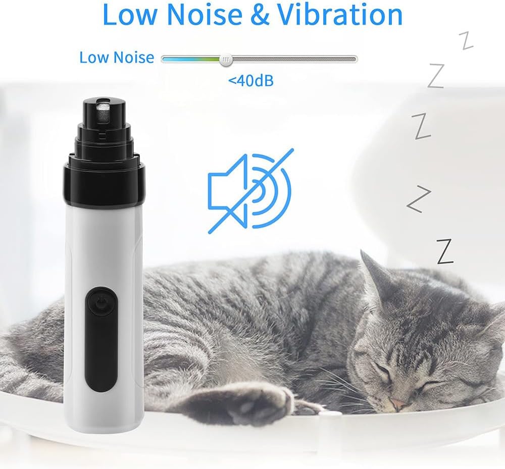 Heusom Silent Groom Pro Rechargeable Dog Nail Grinder, Includes 2 Grinding Heads - Image 7