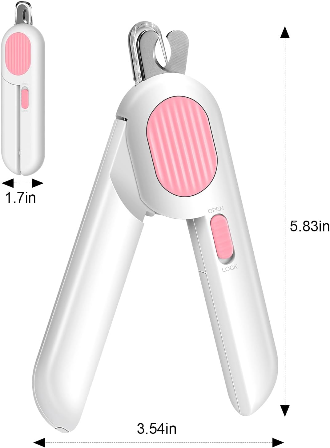 Odoland Cat Nail Clipper with LED Light and Nail File, Dog Claw Trimmer with Bright Light to Avoid Excessive Cutting - Pet Grooming Tool for Tiny Dog Cat Kitten Bunny Rabbit Pink - Image 6