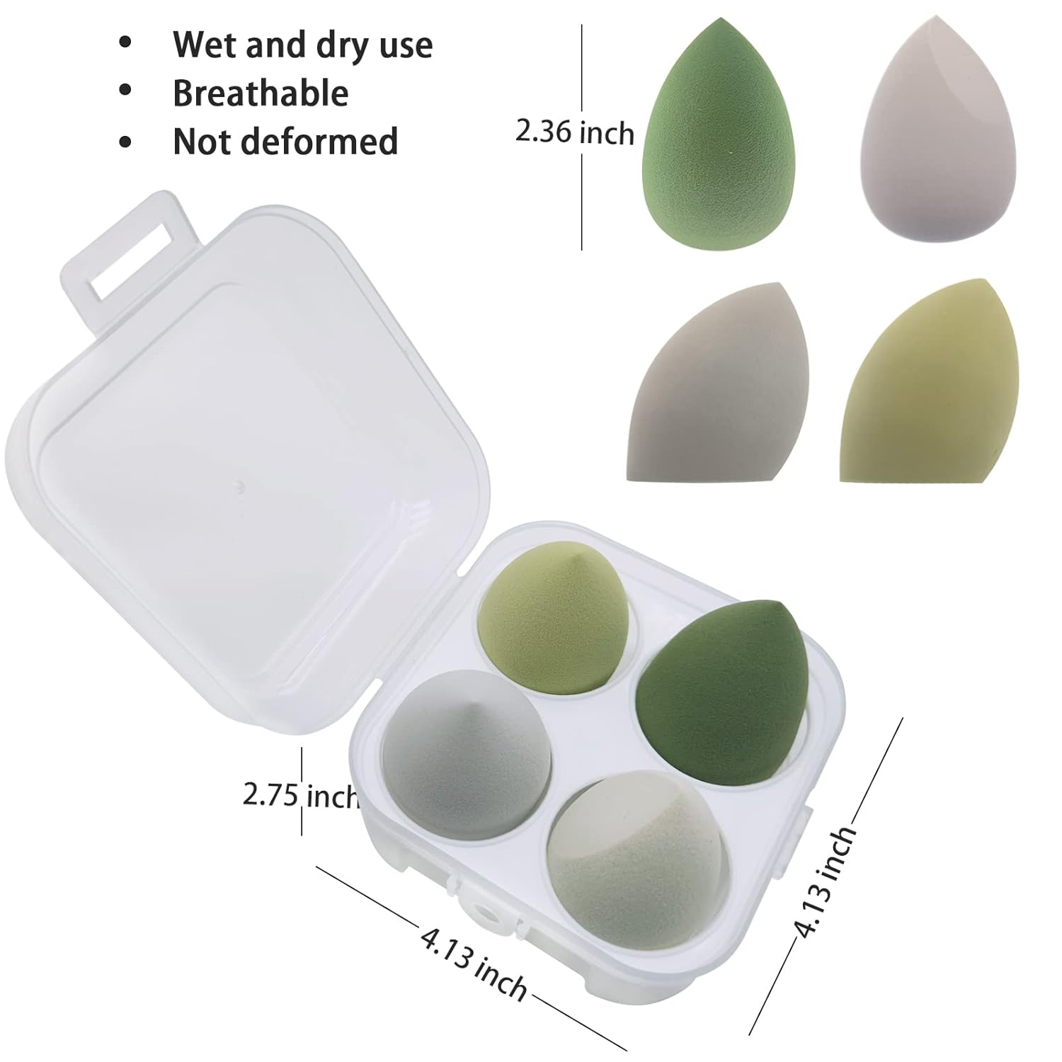 Muhuabeauty 23-Piece Professional Makeup Brush Set with Beauty Blender and 4 Sponges Green - Image 7
