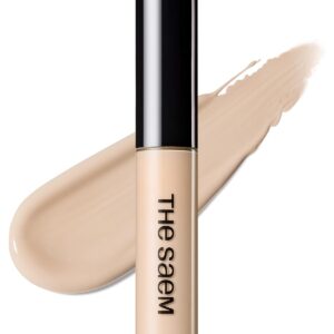 THESAEM Cover Perfection Tip Concealer, Liquid Multi-Use Concealer, Full Coverage Makeup for Acne Dark Spots Dark Circles Hyperpigmentation and Blemishes, 0.2 fl.oz. (#1.25 Light Beige)