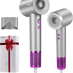 Hair Dryer,Professional Ionic Hair Dryer for Frizzy Hair,High Speed Blow Dryer with 120, 000 RPM Brushless Motor, Low Noise Supersonic Hair Dryers for Fast Drying, Constant Temperature Gray