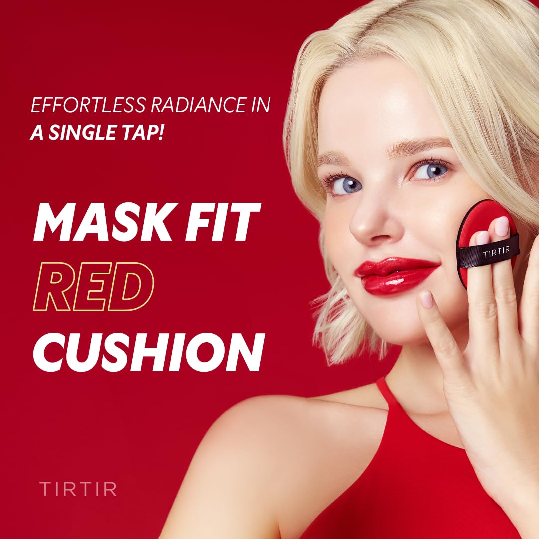 TIRTIR Mask Fit Red Cushion Foundation 25N Mocha, 0.63 Fl Oz, Lightweight Buildable Coverage - Image 2
