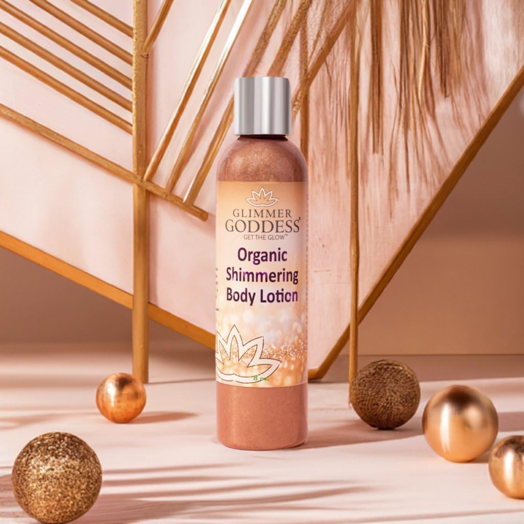 Glimmer Goddess Organic Bronzer Body Lotion 8 oz Sexy Level 2 Bronze Shimmer - Image 4