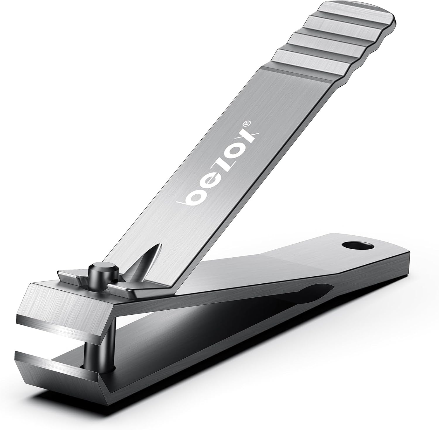 BEZOX Straight Blade Toe Nail Clippers for Thick Nails - Nails Clipper for Men Toenails Clipper for Seniors, Heavy Duty Stainless Steel Fingernail Clippers for Women, Thick Toenails Tool - Silver