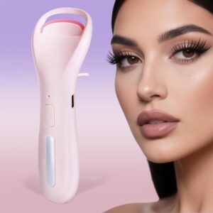 Heated Eyelash Curlers, Rechargeable Electric Eyelash Curler with Dual-Arc Design & 3 Adjustable Temperature - Safe Gentle Heated Lash Curler for Natural Curl Perfect Fit for Women