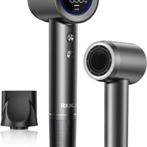 Hair Dryer, 15000RPM High Speed Ionic Hair Dryer for Fast Drying, Professional Lightweight with Magnetic Nozzle, 5 Temperatures and 2 Speeds, Low Noise, Suitable for Travel and Home Use