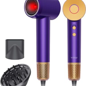 Hair Dryers for Women: Ionic Blow Dryer with Hair Diffuser for Curly Hair 180,000 RPM Professional High Speed Hairdryer for Fast Drying, Quiet, Lightweight for Home Salon and Travel, Women Gift