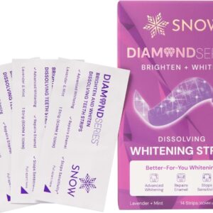 Snow Diamond Series Purple Whitening Strips - Dissolving Teeth Whitening Strips for Sensitive Teeth, Instant Brightening with Hydroxyapatite, Color-Correcting Purple Formula, 14 Count