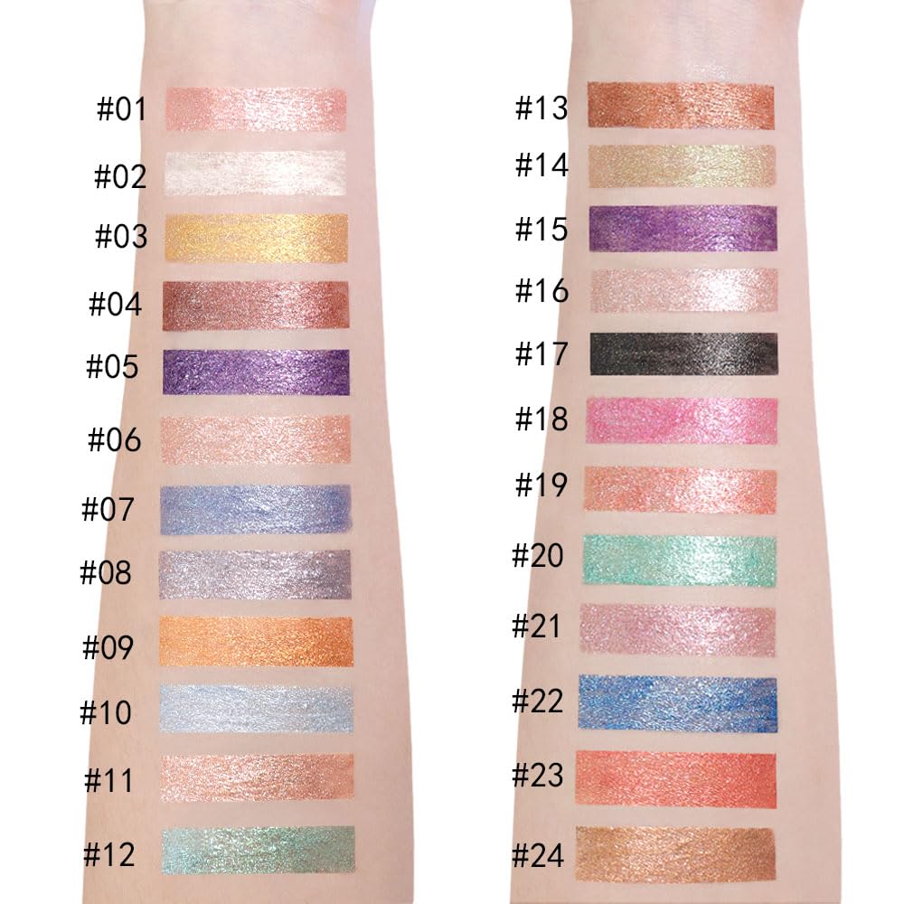 EVPCT Shimmery Glitter Eyeliner Stick Waterproof High Pigment Metallic Makeup 03 Ochre - Image 4