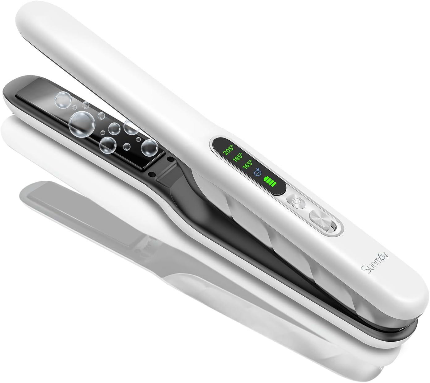 Cordless Hair Straightener and Curler,SUNMAY Voga Plus Ionic Cordless Flat Iron for Travel,Portable Hair Straightener On The Go,Rechargeable Wireless USB Ceramic Dual Voltage