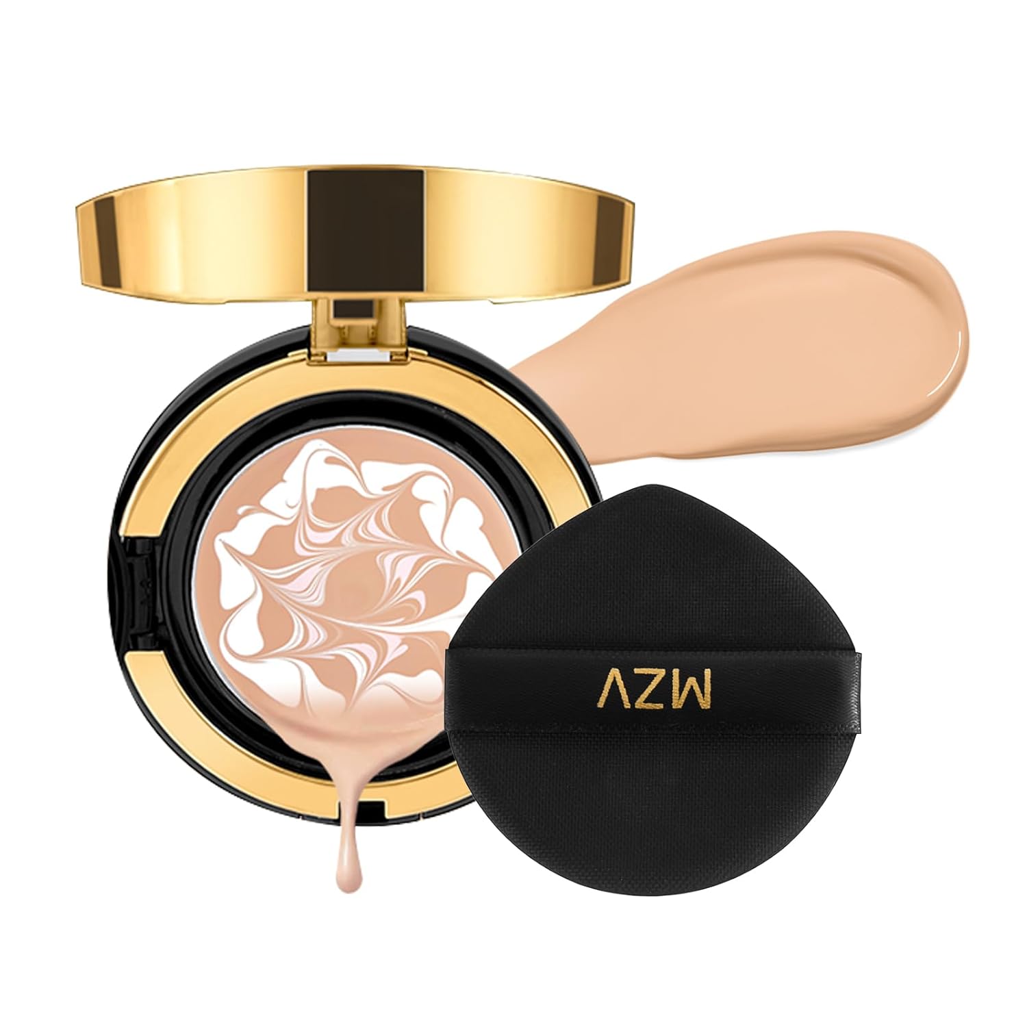 Cushion Foundation Dewy Finish, Natural Coverage,Pack of 1,Glass Skin, Long-Lasting, Lightweight, Buildable Coverage (23#Warm, 0.49ounce)
