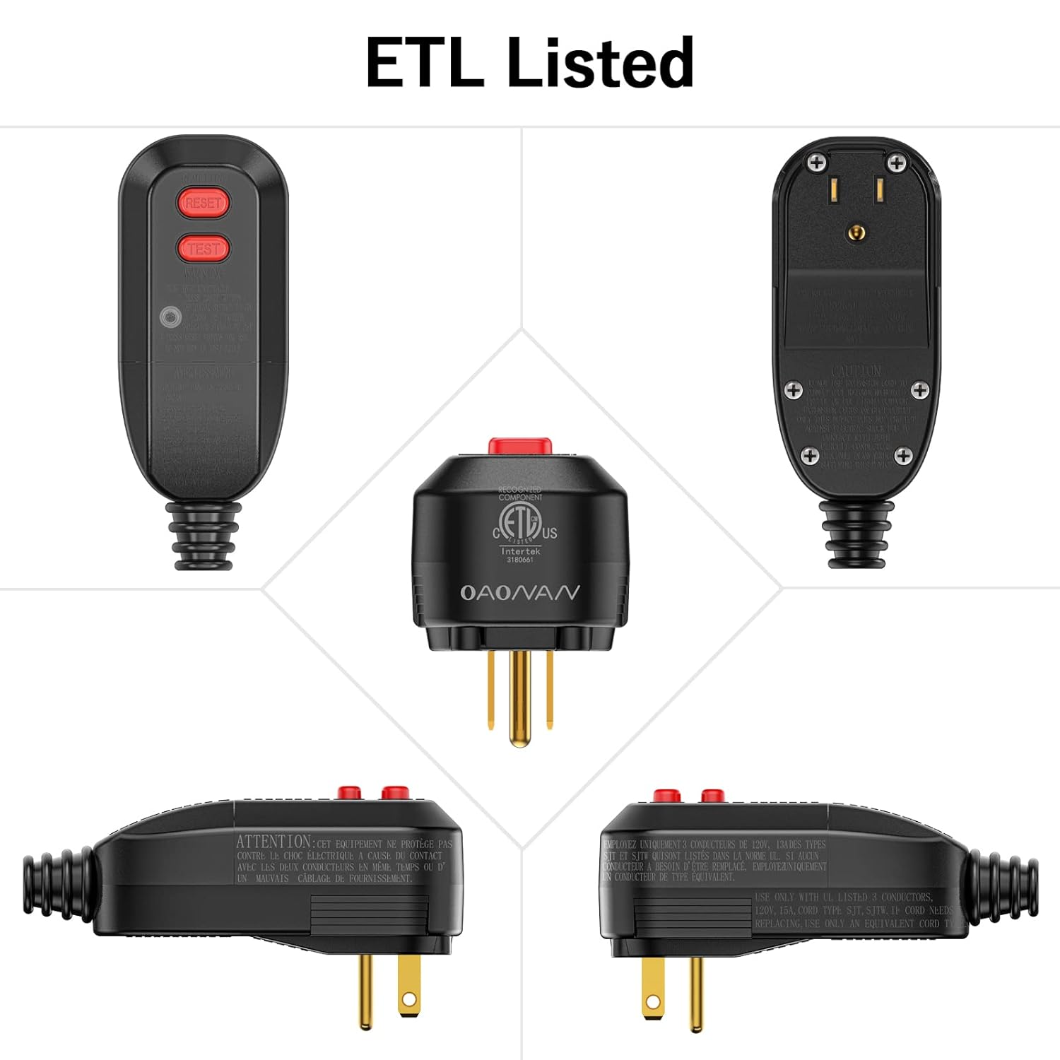 GFCI Replacement Plug Assembly Auto Reset 10 Amp 3 Prong 5 Year Warranty - Image 2