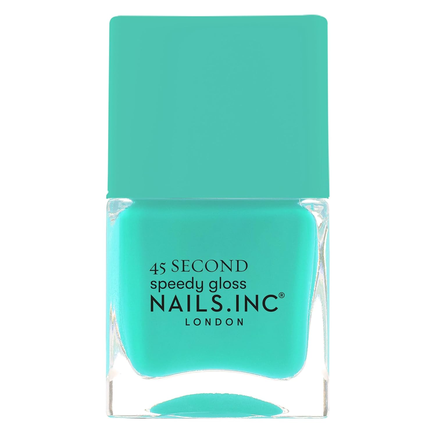 Nails Inc 45 Second Speedy Gloss, Mila, Teal, Glossy, No Chip, Long Lasting, Quick Dry, Air Dry, Professional Manicures & Pedicures, Fingernails & Toenails, Vegan Nail Polish, 0.47 Fl Oz