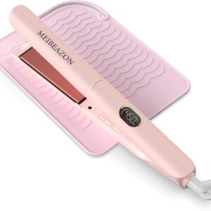 Flat Iron Hair Straightener and Curler 2 in 1, Professional 3D Floating Ceramic Plates with Dual Voltage, Negative Ion, LED Display & Auto Shut-Off for Smooth, Shiny, Frizz-Free Hair