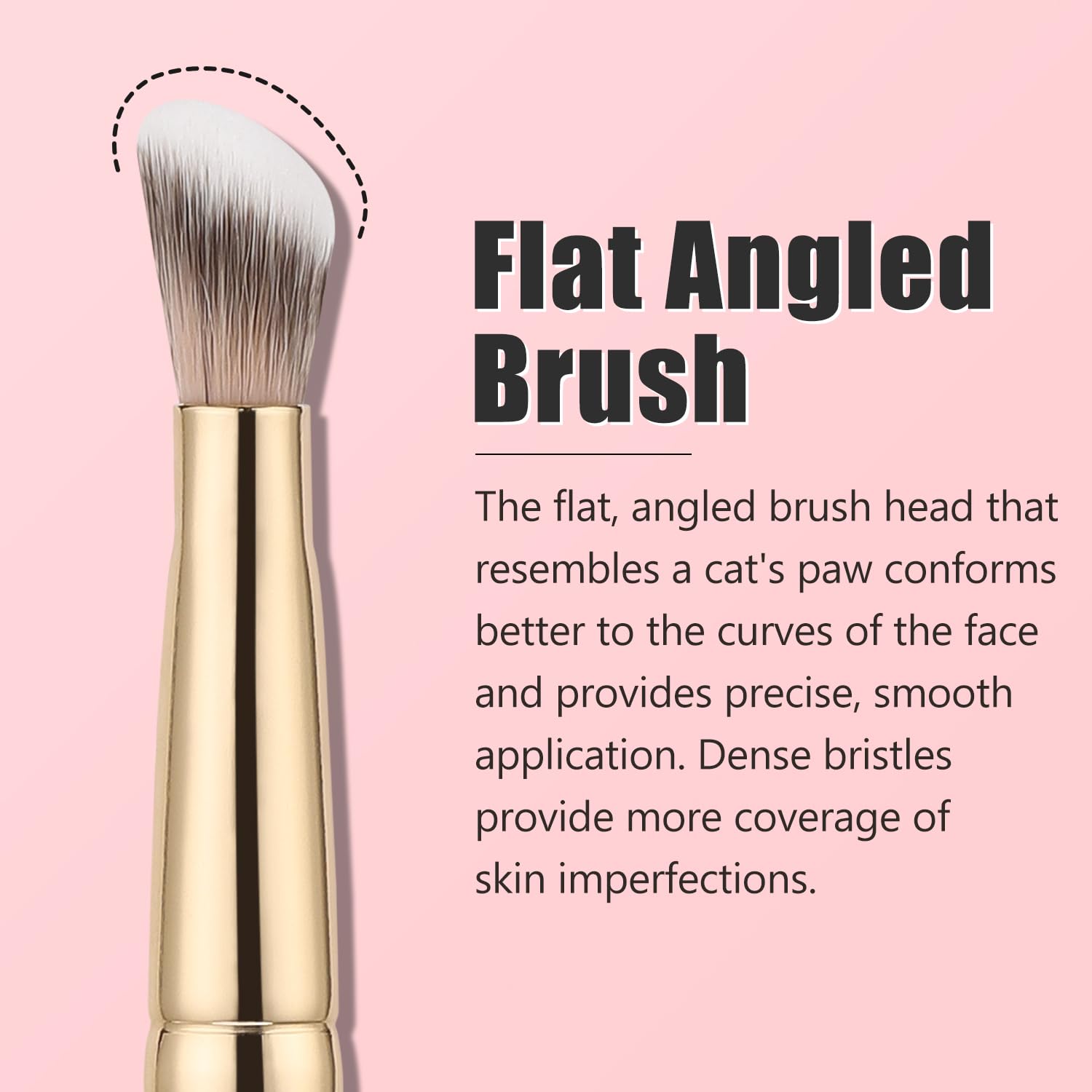 TEOYALL Medium Flat Angled Synthetic Concealer Bronzer Brush for Liquid Cream - Image 2