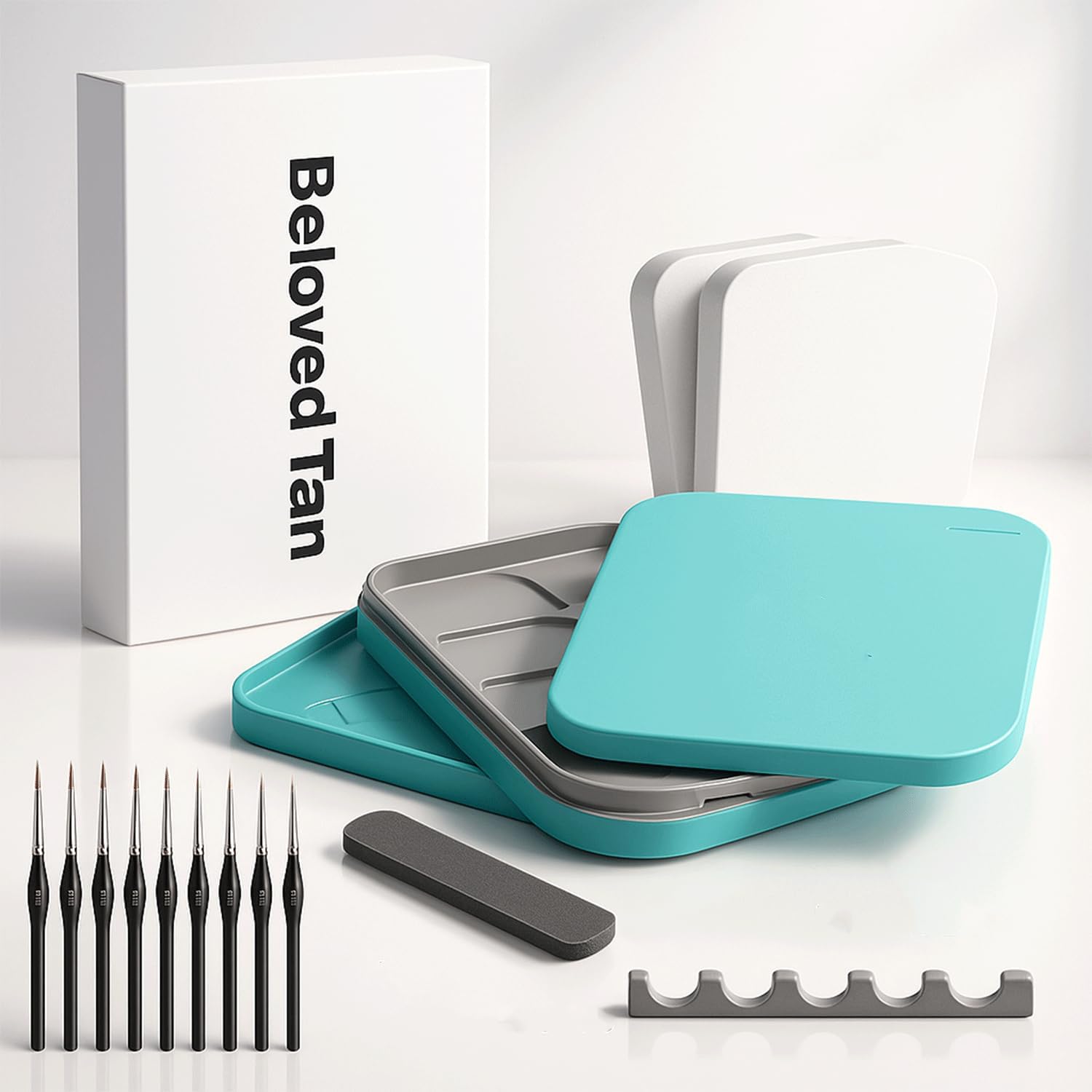 Wet Palette for Miniature Painting, Wet pallete with Brushes and Plates, Premium Wet pallets for Painting Miniatures, Airtight Travel-Friendly Design for Artists and Hobbyists(3-in-1)