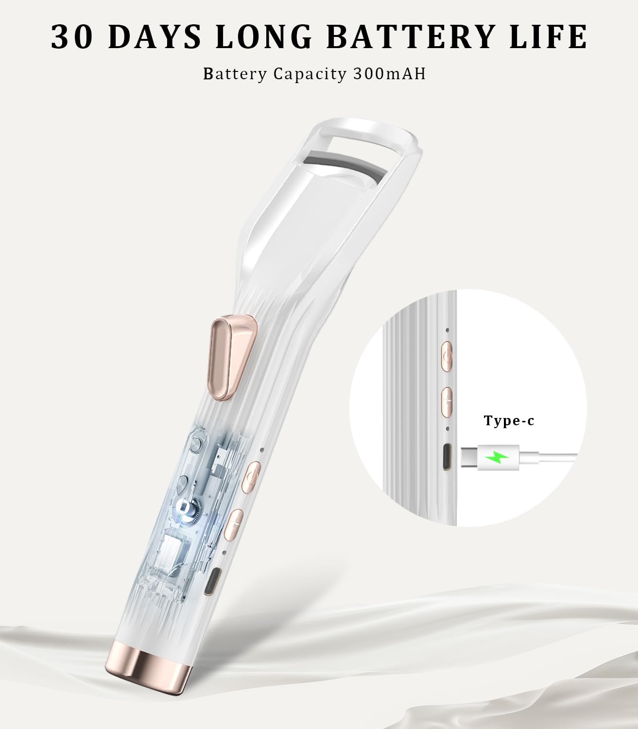 Rechargeable Heated Eyelash Curler PRO - Fast Heat-Up Electric Curler with 2 Modes, Black - Image 5