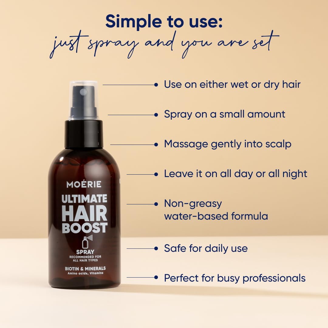 Moerie Ultimate Hair Growth Serum Spray 100% Natural 100+ Nutrients 5.07 Fl Oz - Image 3